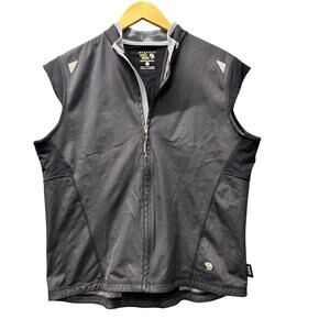 Mountain Hardwear Vest Womens Large Black Full Zip Reflective Hiking Running N2S